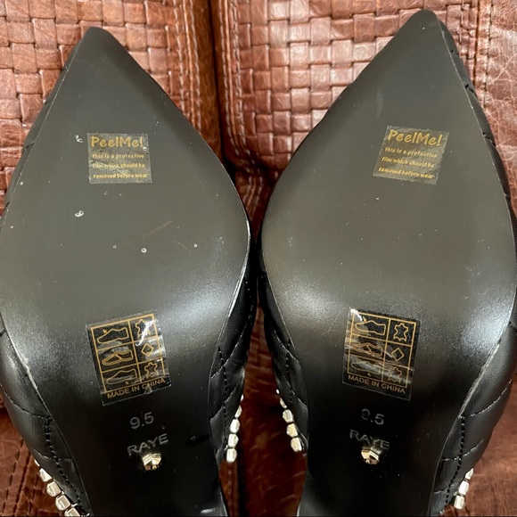 Raye Genuine Leather Rhinestone Embossed Heels - Picture 7 of 10